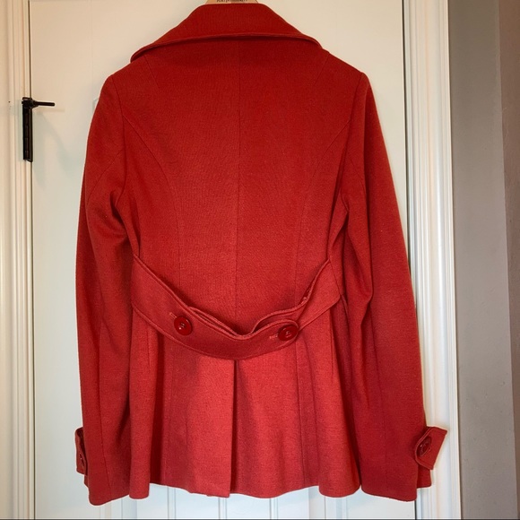 Burnt Orange Pea Coat - Picture 2 of 3